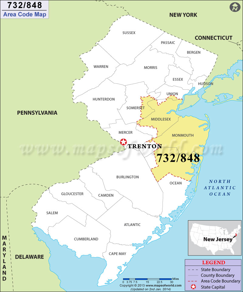 new jersey area code