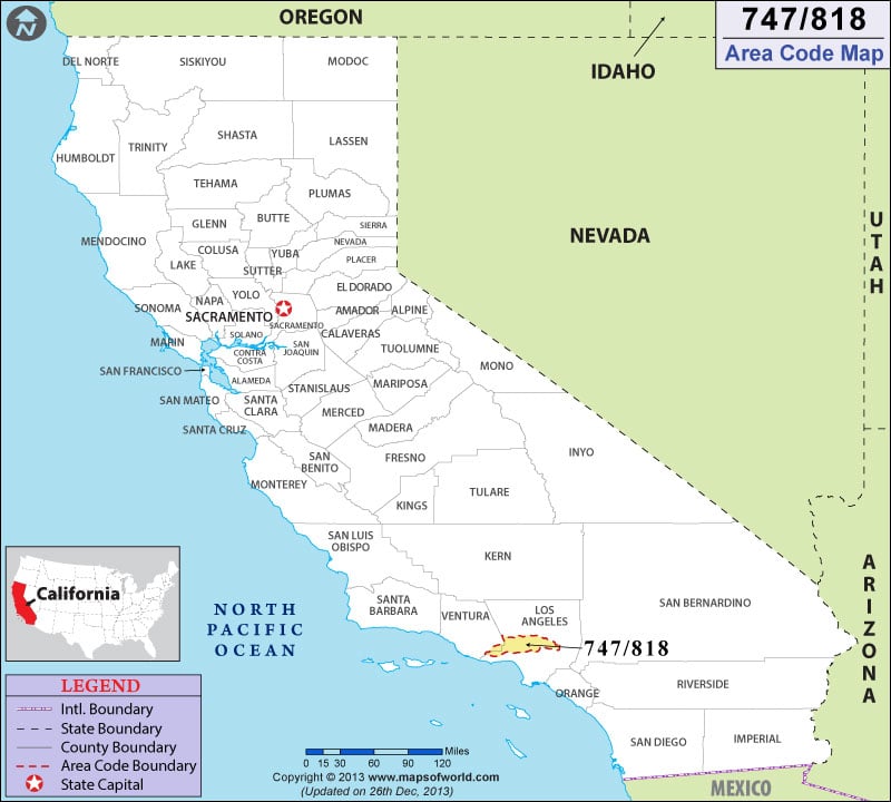 Map Of California Area Codes