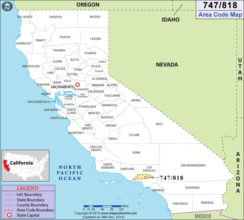 747 Area Codes Map