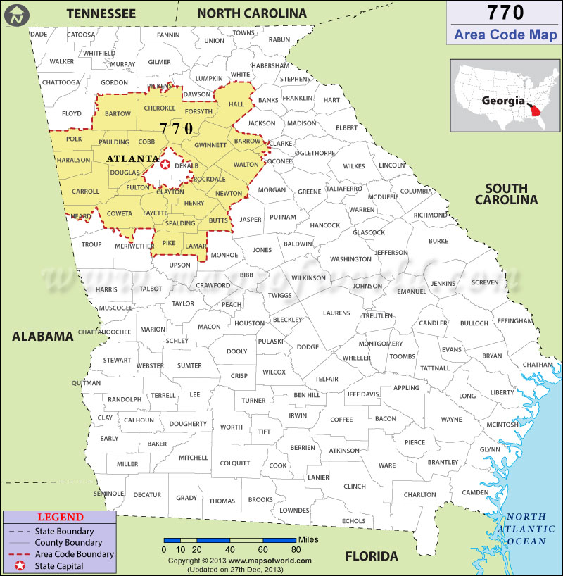 770 Area Codes Map