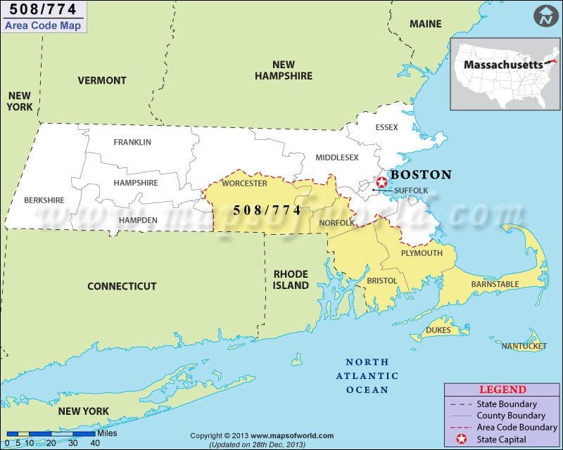 774 Area Codes Map