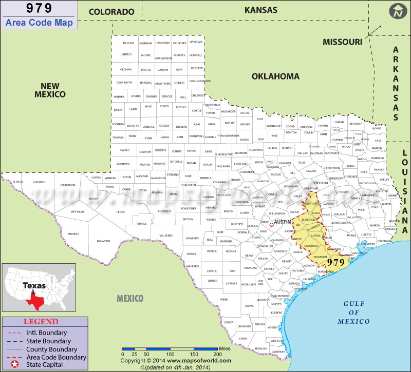 979 Area Codes Map