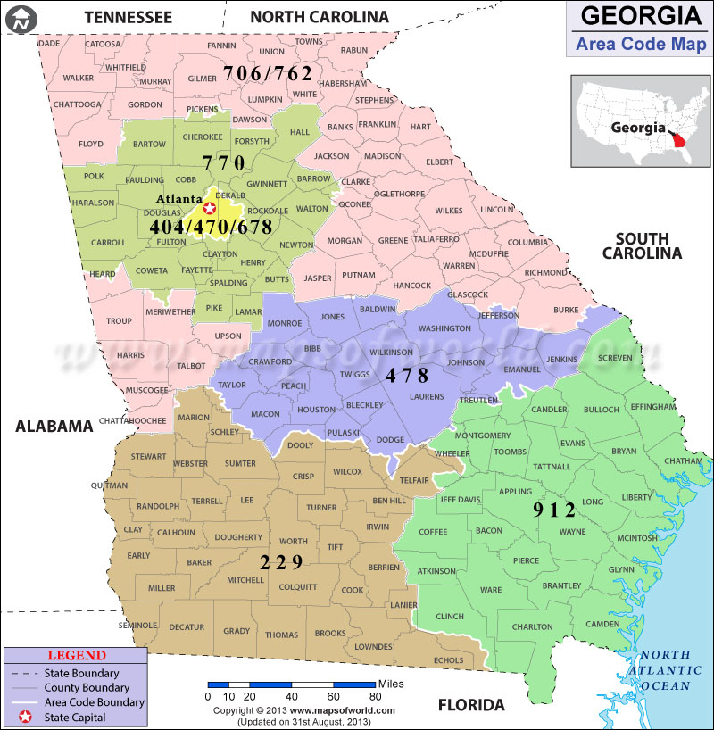 Georgia Area Codes