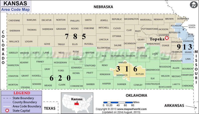 Kansas Area Codes