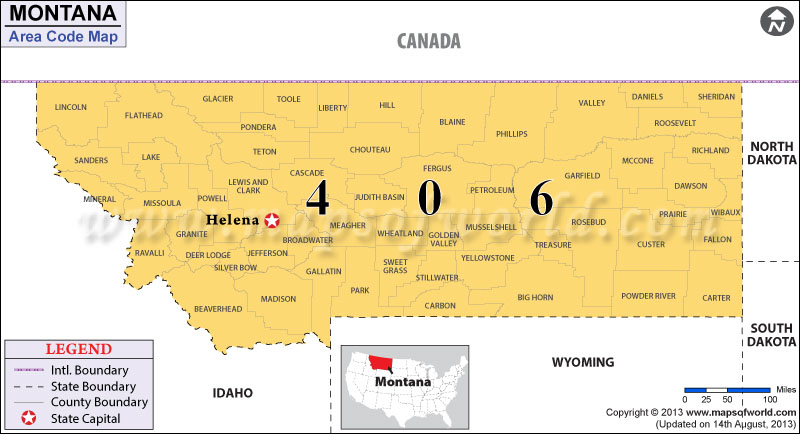 Montana Area Codes