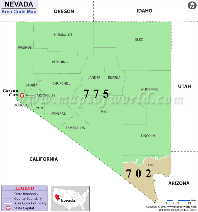 Nevada Area Codes