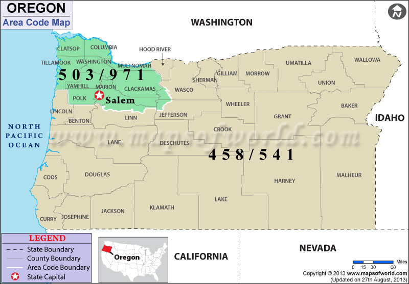 Oregon Area Codes