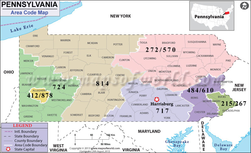 910 Area Code Map