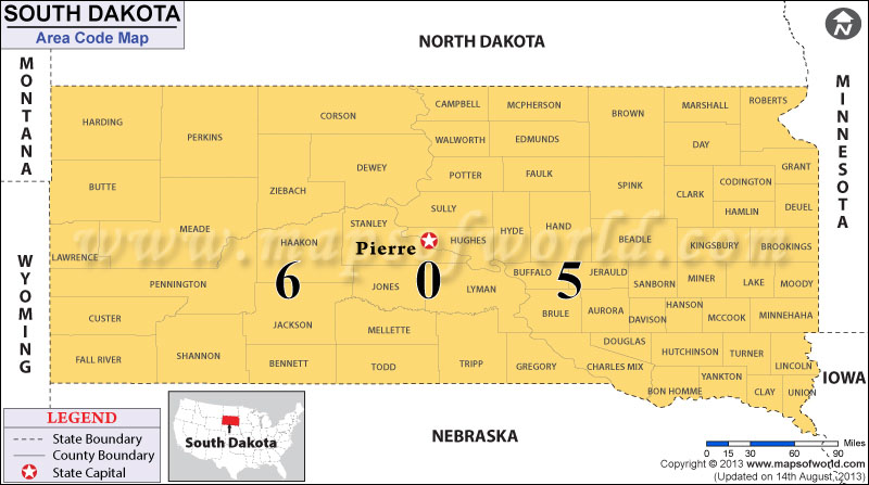 South Dakota Area Codes