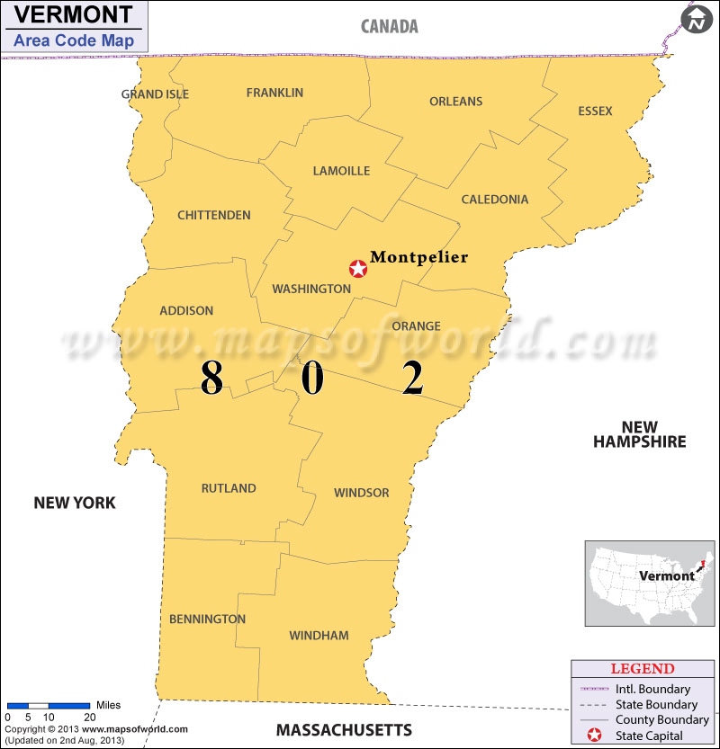 Vermont Area Codes