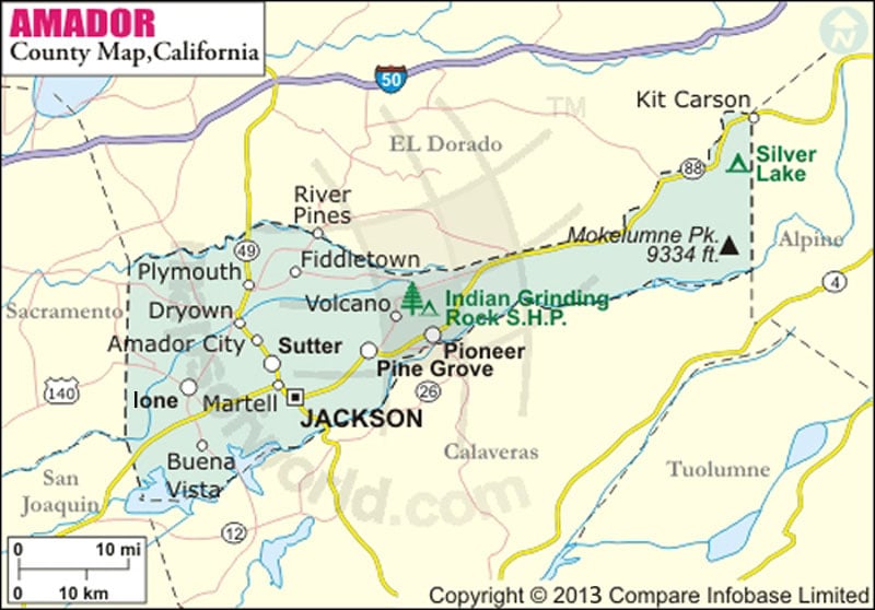 Amador County Map Map Of Amador County California