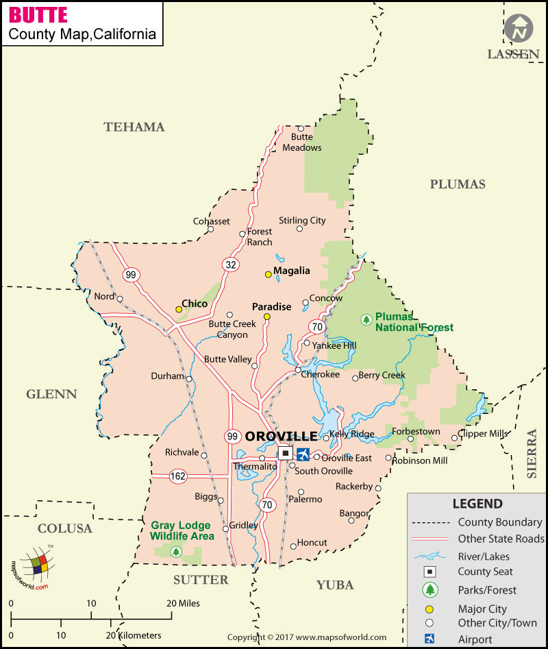 Butte County Map