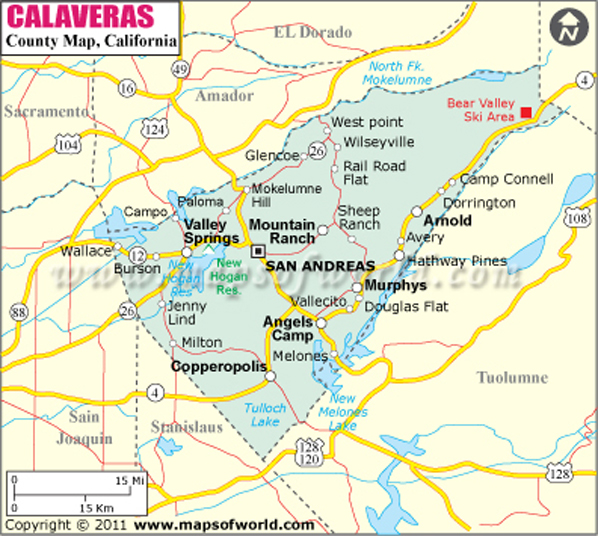 Calaveras County Map