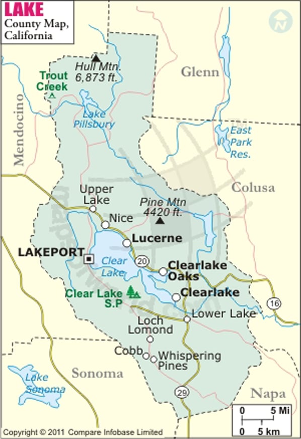 Lake County Map Map Of Lake County California