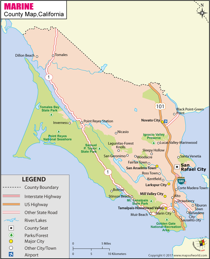 Marin County Map