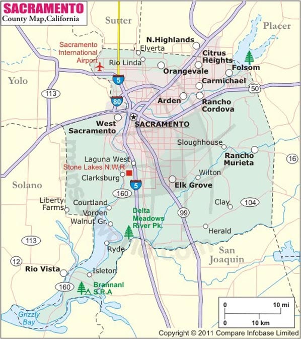 Sacramento County Map Map Of Sacramento County California