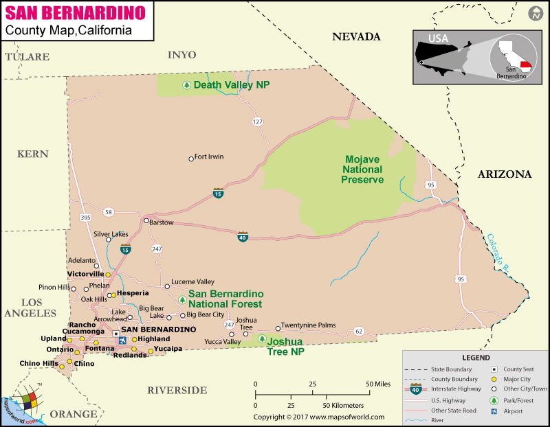 San Bernardino County Map