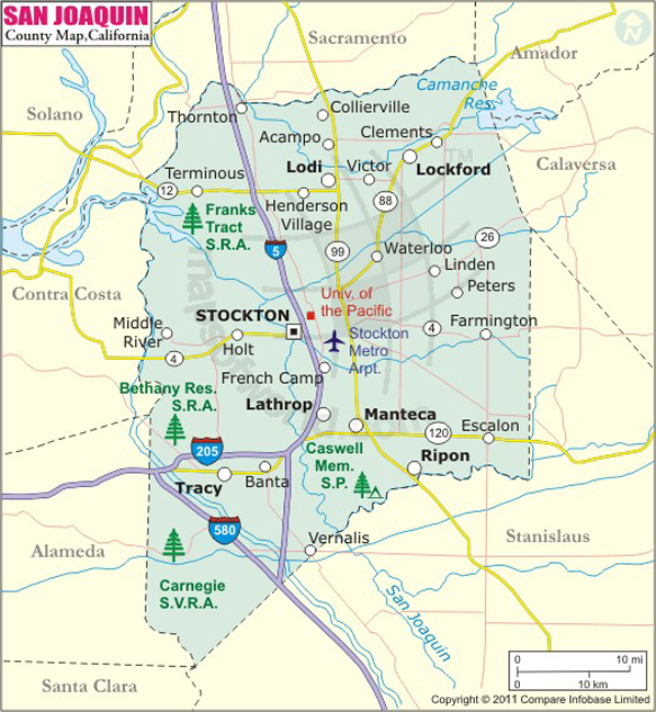 San Joaquin County Map