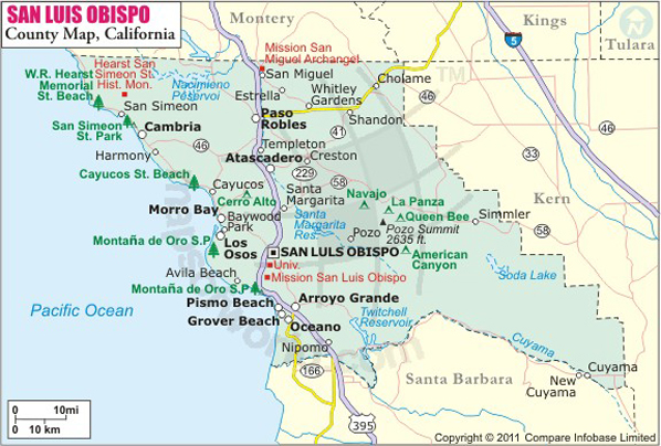 San Luis Obispo Zip Code Map San Luis Obispo County Map, Map of San Luis Obispo County, California