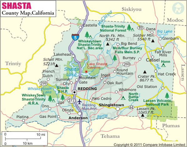 Shasta County Map, Map of Shasta County, California