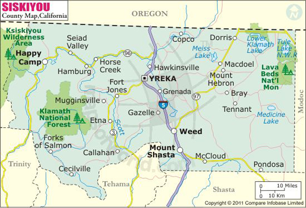 Siskiyou County Map