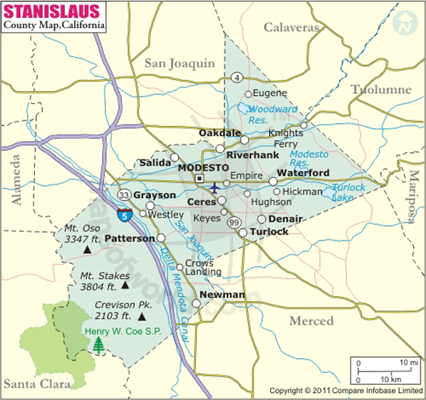 Stanislaus County Map