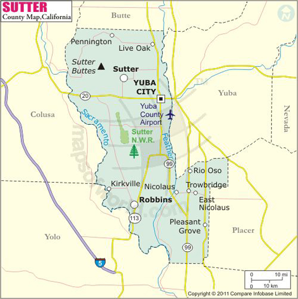 Sutter Map, of Sutter County, California