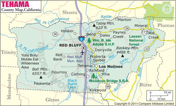 Tehama County Map