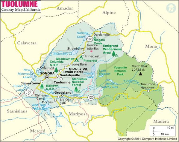 Tuolumne County Map