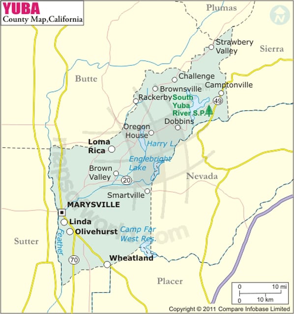 Yuba County Map