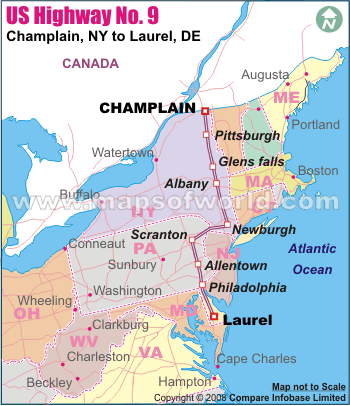 US Highway No.9 -Champlain, NY to Laurel, DE