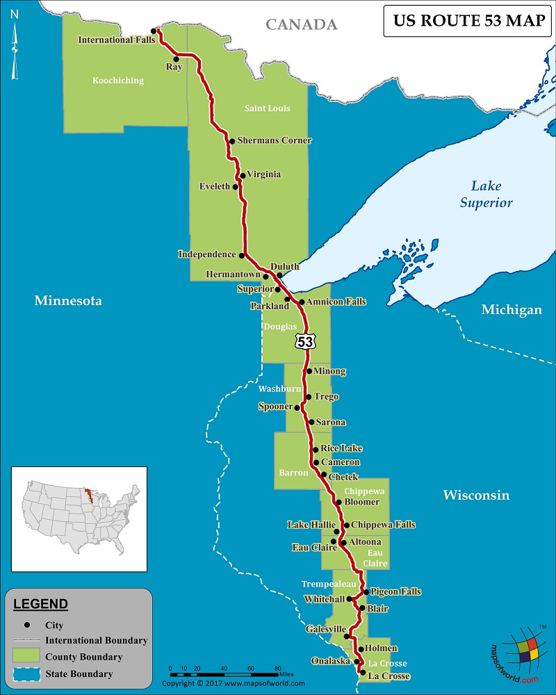 US Route 53 Map