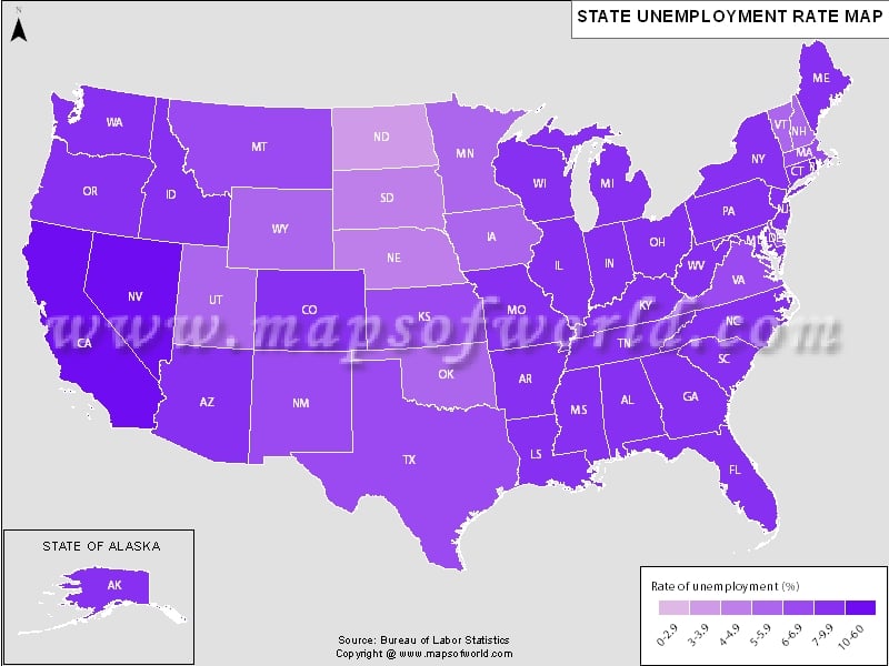 USA Unemployment Rate - Employment Statistics Map
