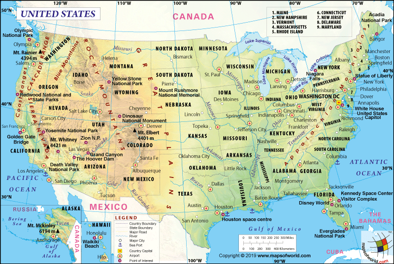 map of usa with states marked Usa Map Map Of The United States Of America map of usa with states marked