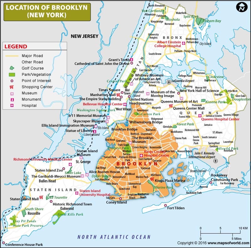 Brooklyn Map, Map of Brooklyn NY