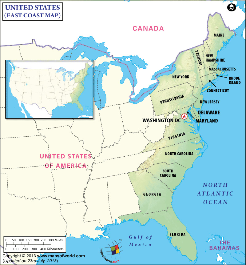 map of east coast cities East Coast Map Map Of East Coast East Coast States Usa Eastern Us map of east coast cities