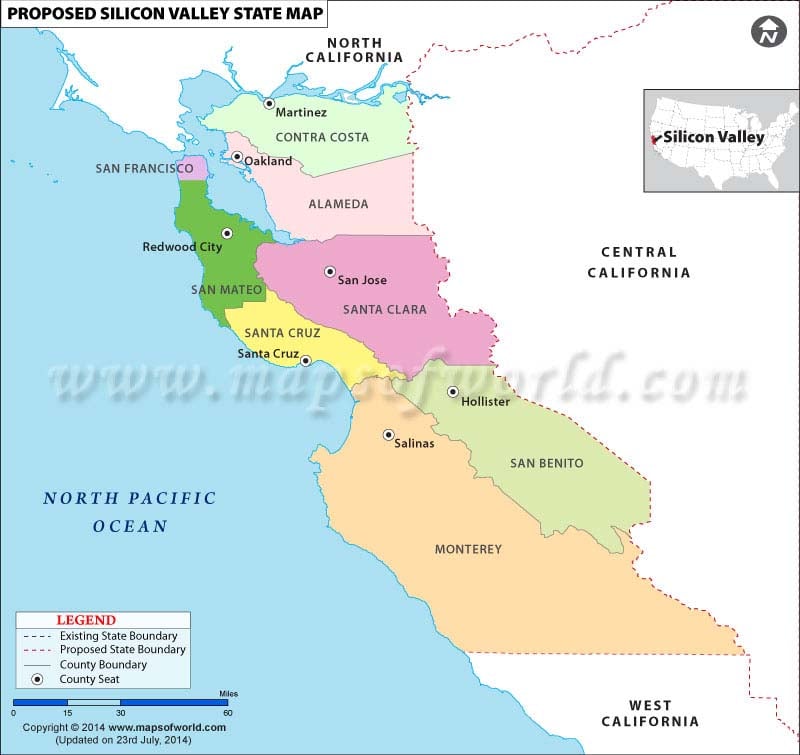 Silicon Valley Map (Proposed U.S. State)