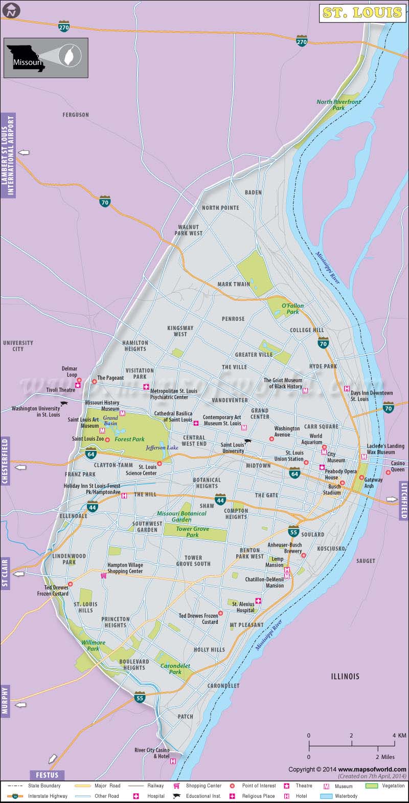 st louis map usa St Louis Map Map Of St Louis St Louis Missouri Map st louis map usa