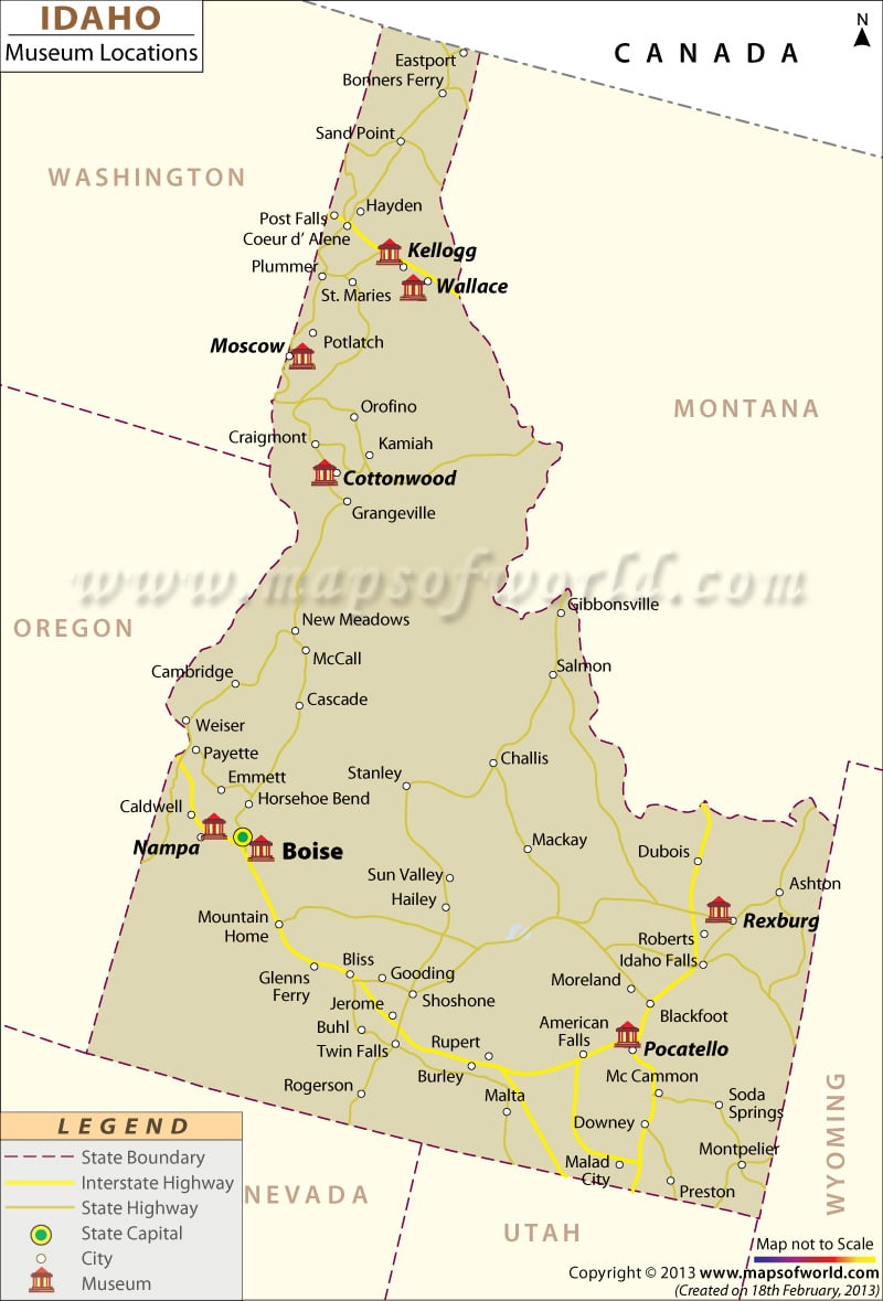Idaho Museums Map