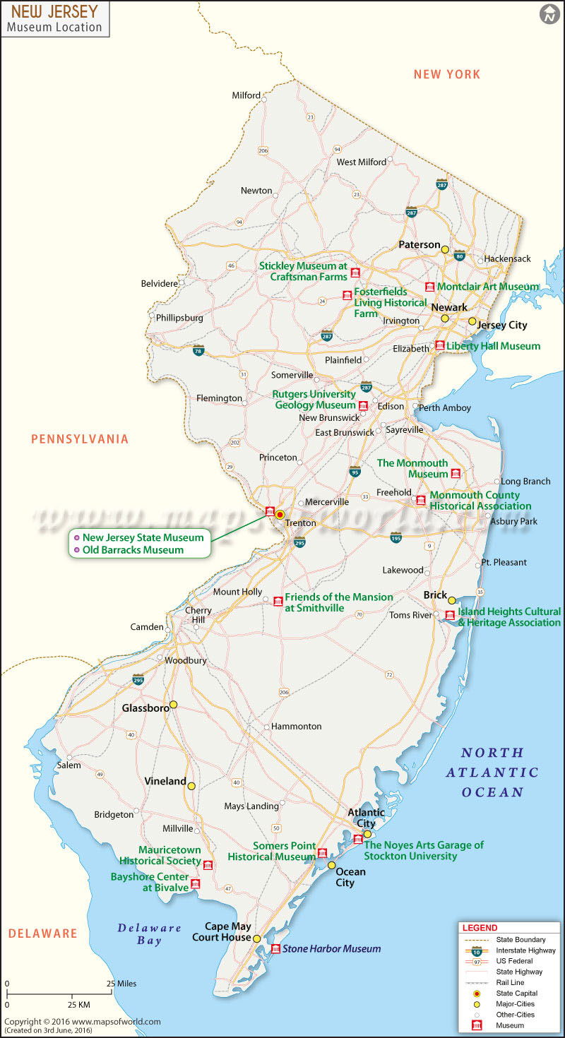 New Jersey Museums Map