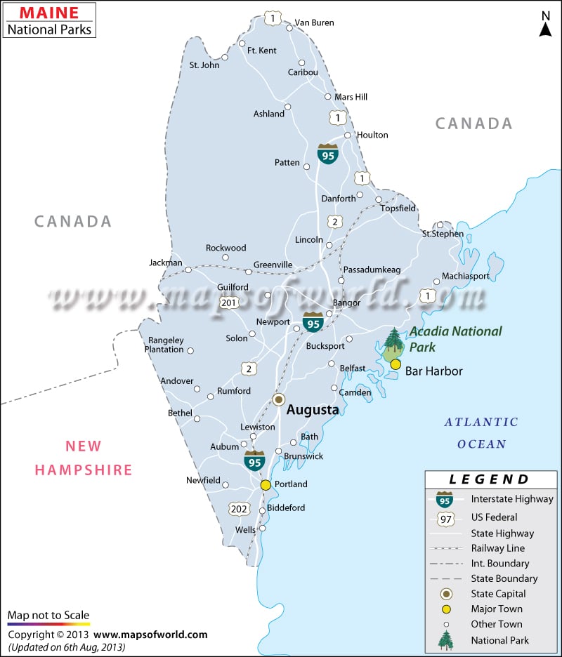 Maine National Parks Map