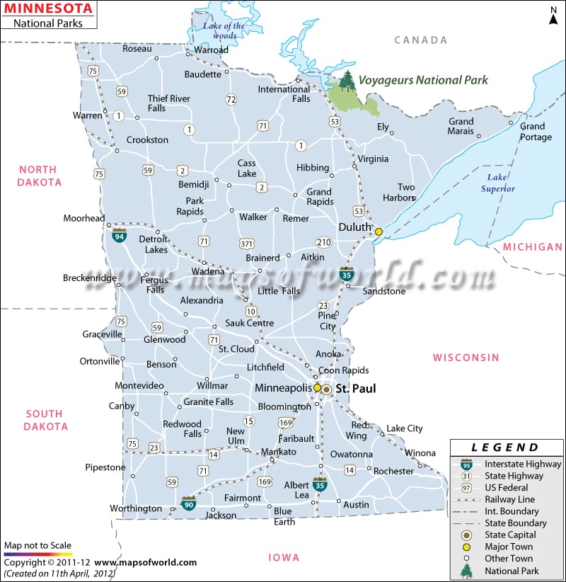 Minnesota National Parks Map