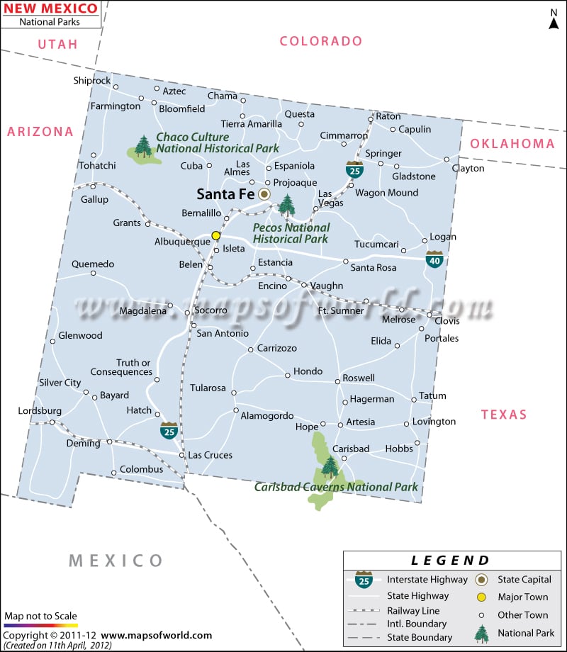New Mexico National Parks Map
