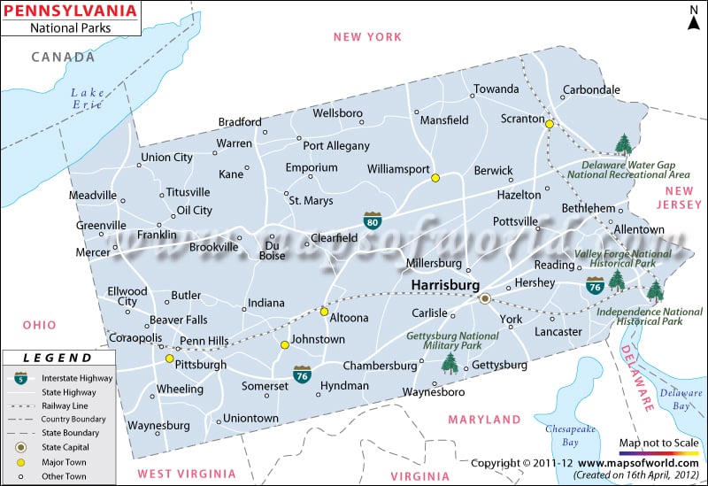 Pennsylvania National Parks Map
