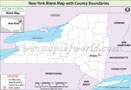 New York Blank Map With County Boundaries