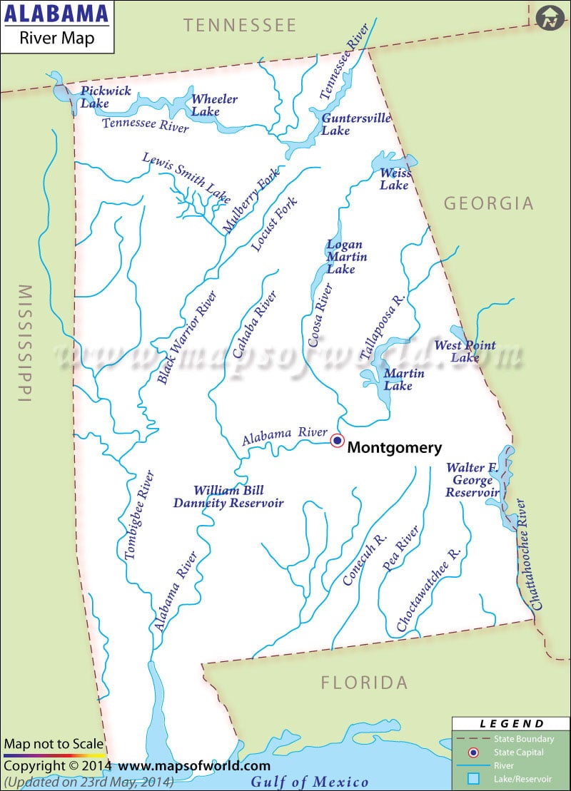 alabama lakes and rivers map Alabama Rivers Map Rivers In Alabama alabama lakes and rivers map