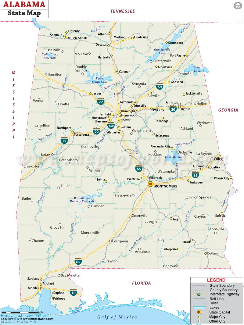 State Map of Alabama