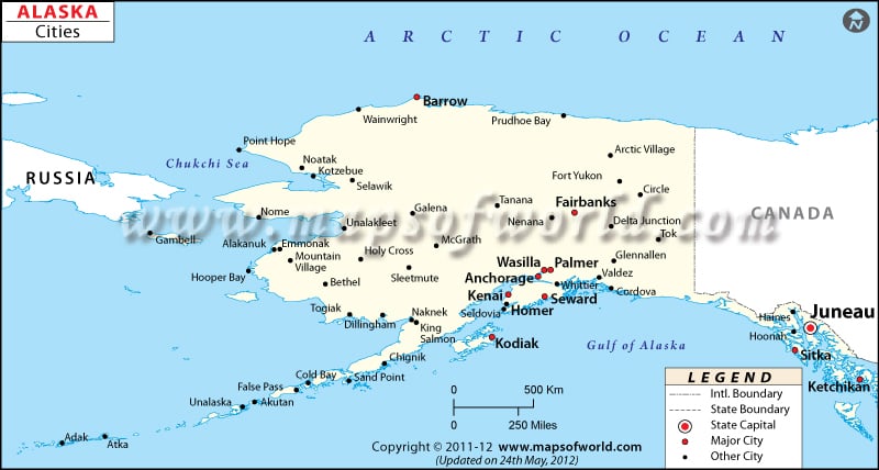 Cities In Alaska Alaska Cities Map