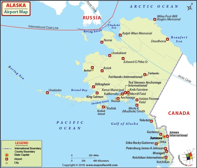 Airports In Alaska Alaska Airports Map