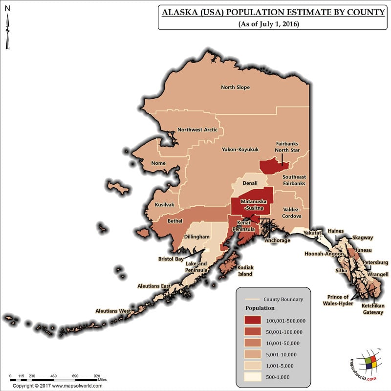 Alaska Population 2016 By Borough As Of July 1 2016 Estimate